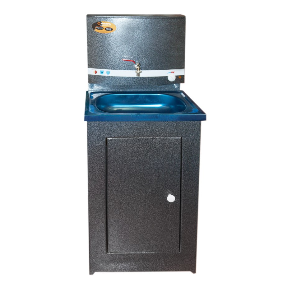 Умывальник дачный Люкс, с подогревом, нержавеющая мойка, цвет серебро