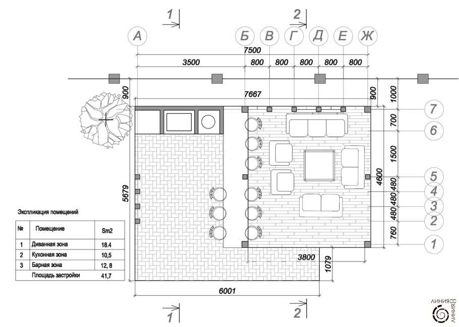 Беседка для дачи с мангалом 3х4 чертеж