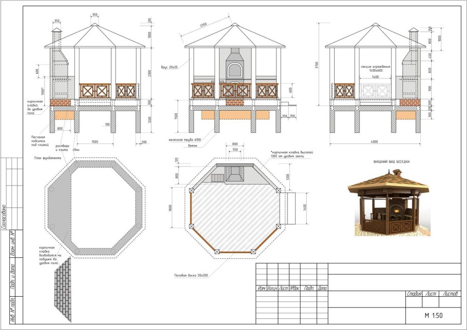 Комплекс барбекю OPTIMAL R Radius (мангал, коптильная, казан) с порядовкой