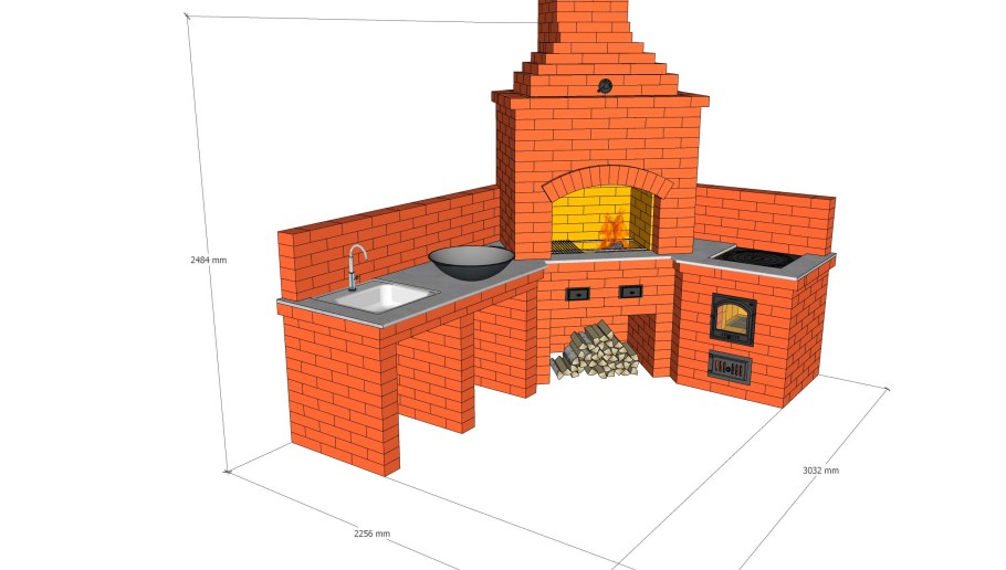 Барбекю big r-400 с коптильней порядовка