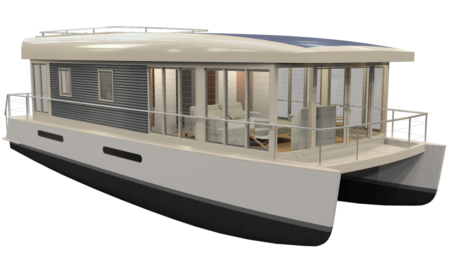 Речной катер хаусбот