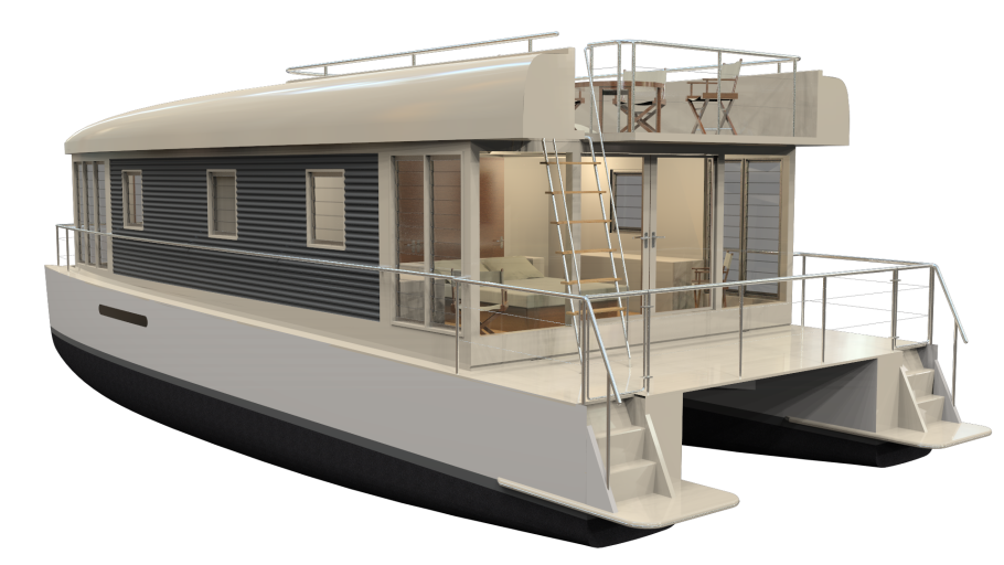 Океанский катамаран хаусбот