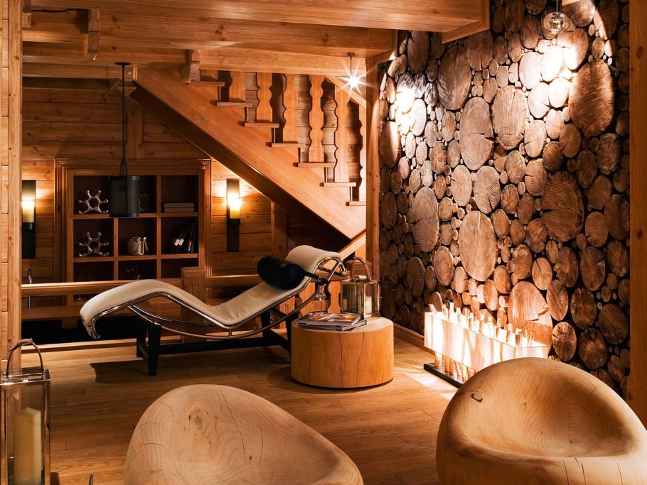 Спилы дерева для декора стены