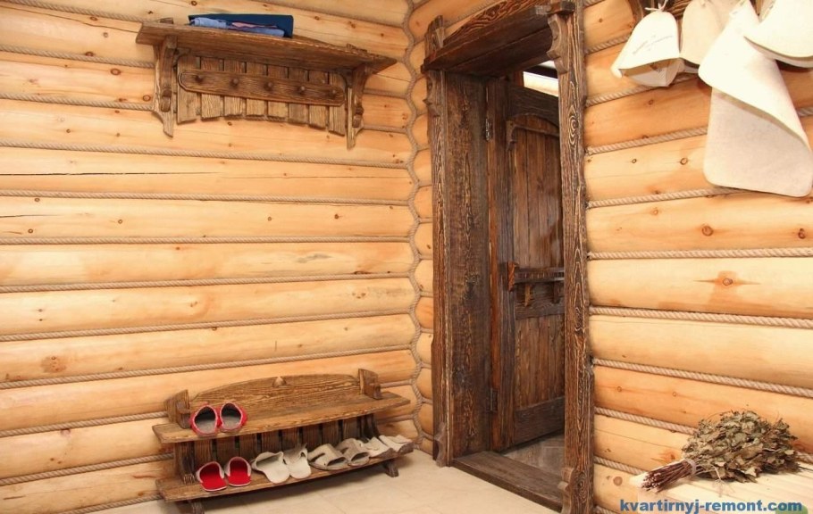 Декор бани внутри