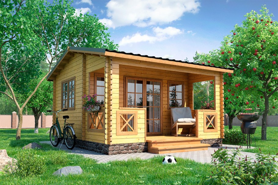 Tiny House с односкатной крышей