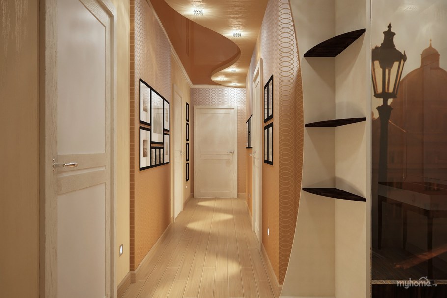 Натяжной потолок в коридоре