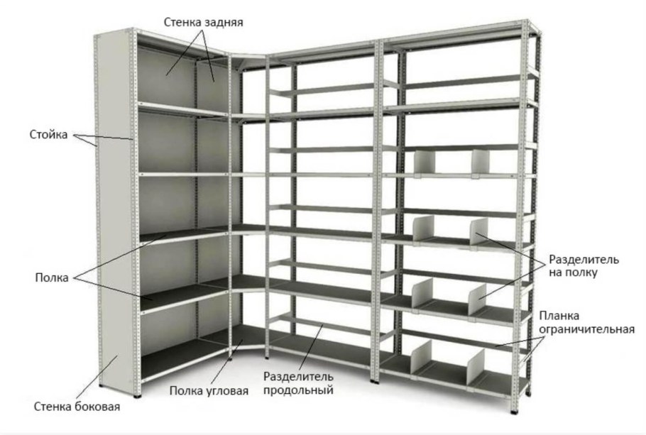 Архивный стеллаж металлический МС-500