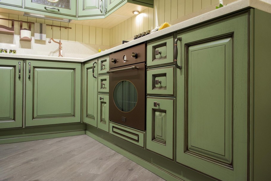 Кухни Неоклассика олива патина