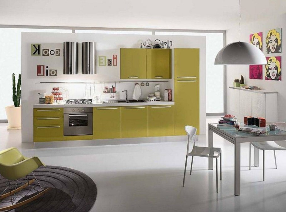 Кухня олива Модерн 2020