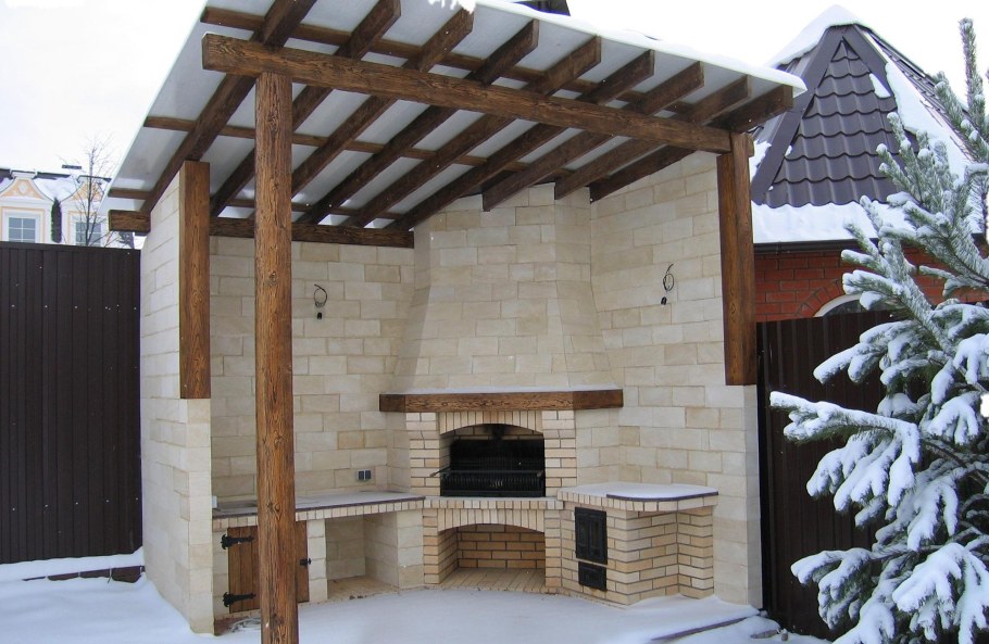 Навес для мангала из металла