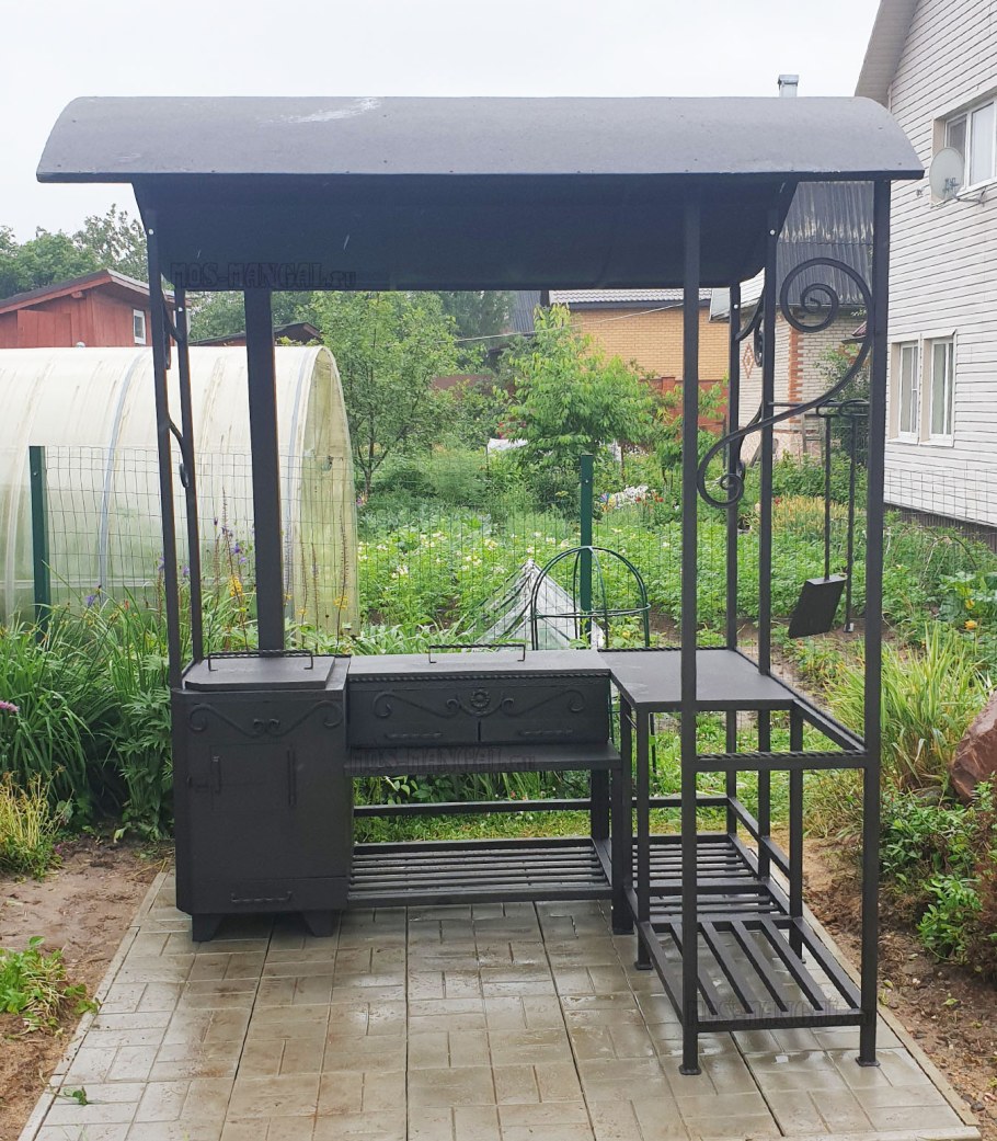 Мангальная зона с тандыром казаном и мангалом