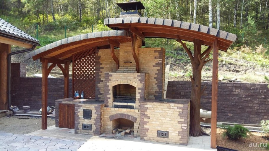 Мангальная зона зона барбекю ,с тандыром