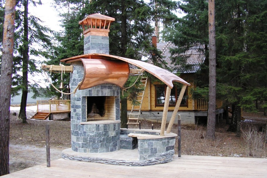 Мангал беседка с крышей