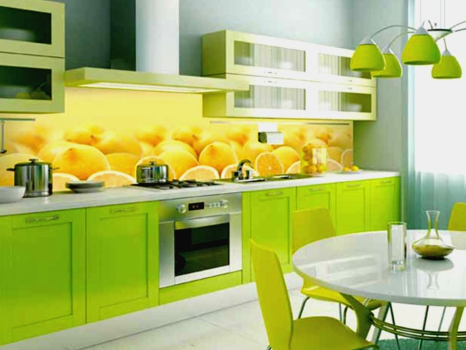 Кухня в салатовом цвете