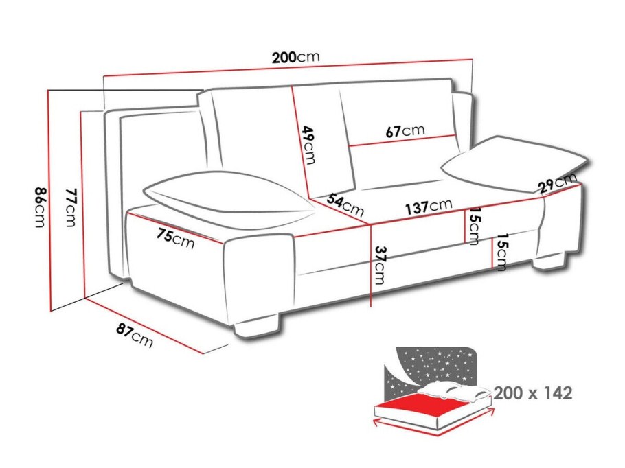 Габариты удобного дивана