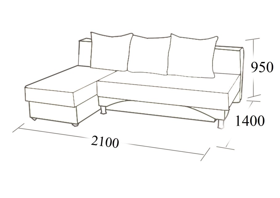 Диван угловой габариты 2000х1400