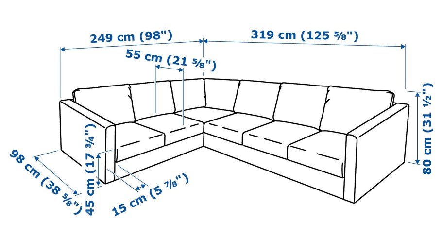 Диван 5 местный + угол местный вектор