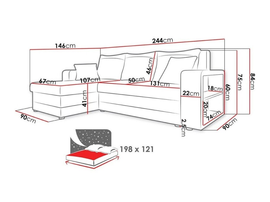 Диван много мебели угловой Размеры