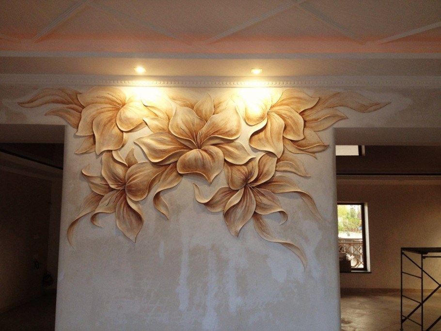 Объемные цветы на стену