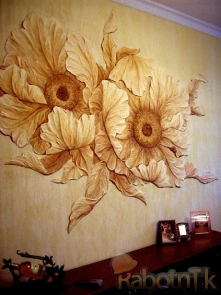 Объемное панно с цветами