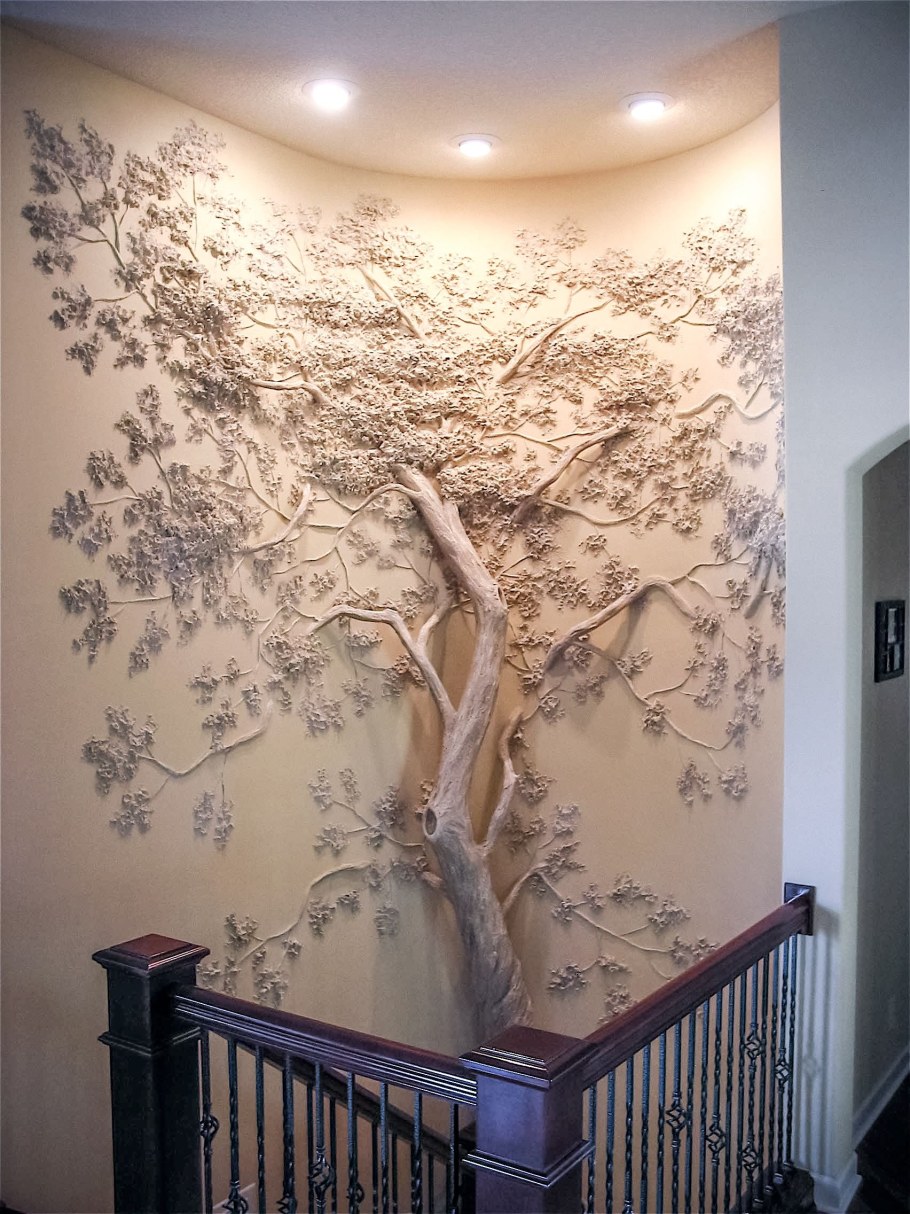 Объемная роспись стен в интерьере