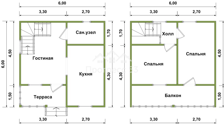 Чертеж каркасного сарая 2х4