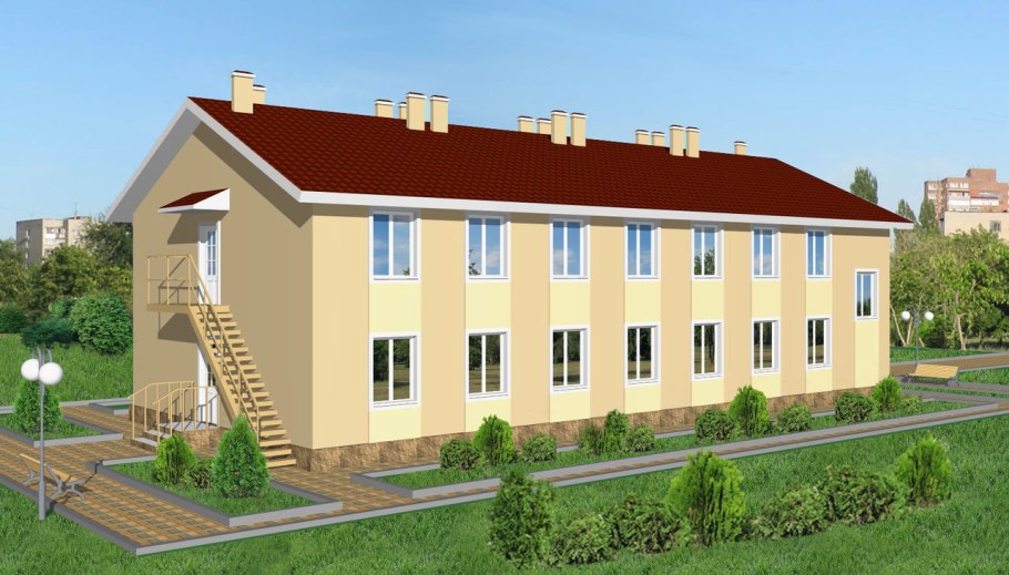 2 Этажный многоквартирный дом