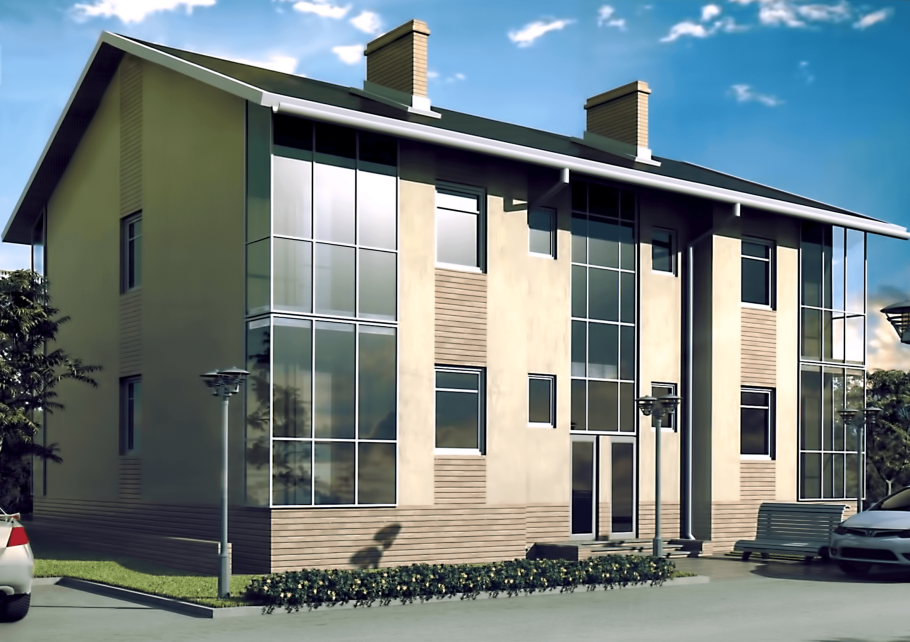 Двухэтажные многоквартирные дома