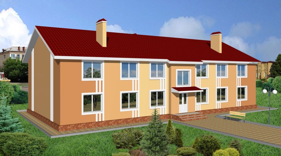 Двухэтажные жилые многоквартирные дома