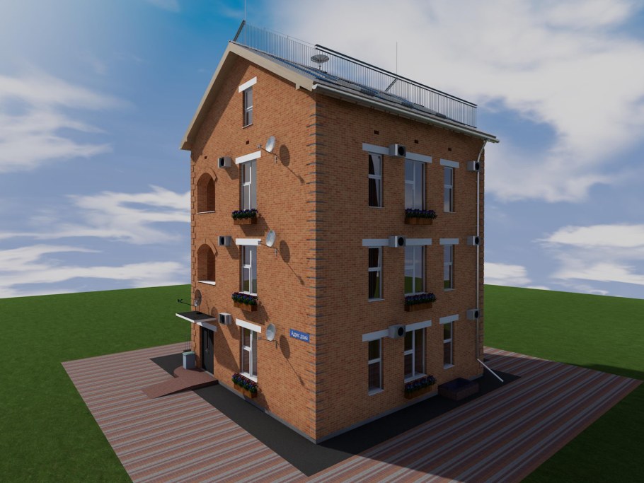 Двухэтажный многоквартирный дом