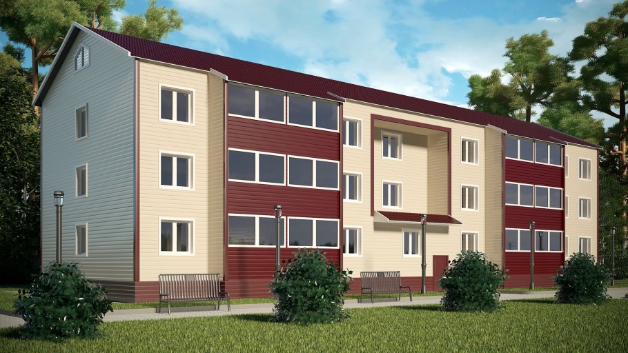 Трехэтажный жилой дом