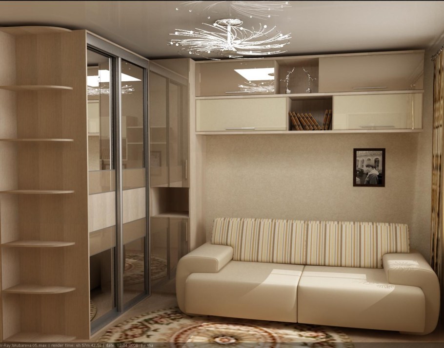 Комната с диваном и шкафом