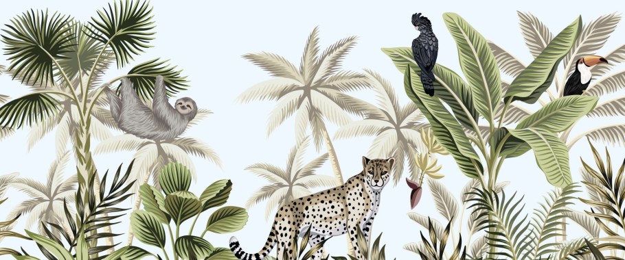 Обои с тропическими животными