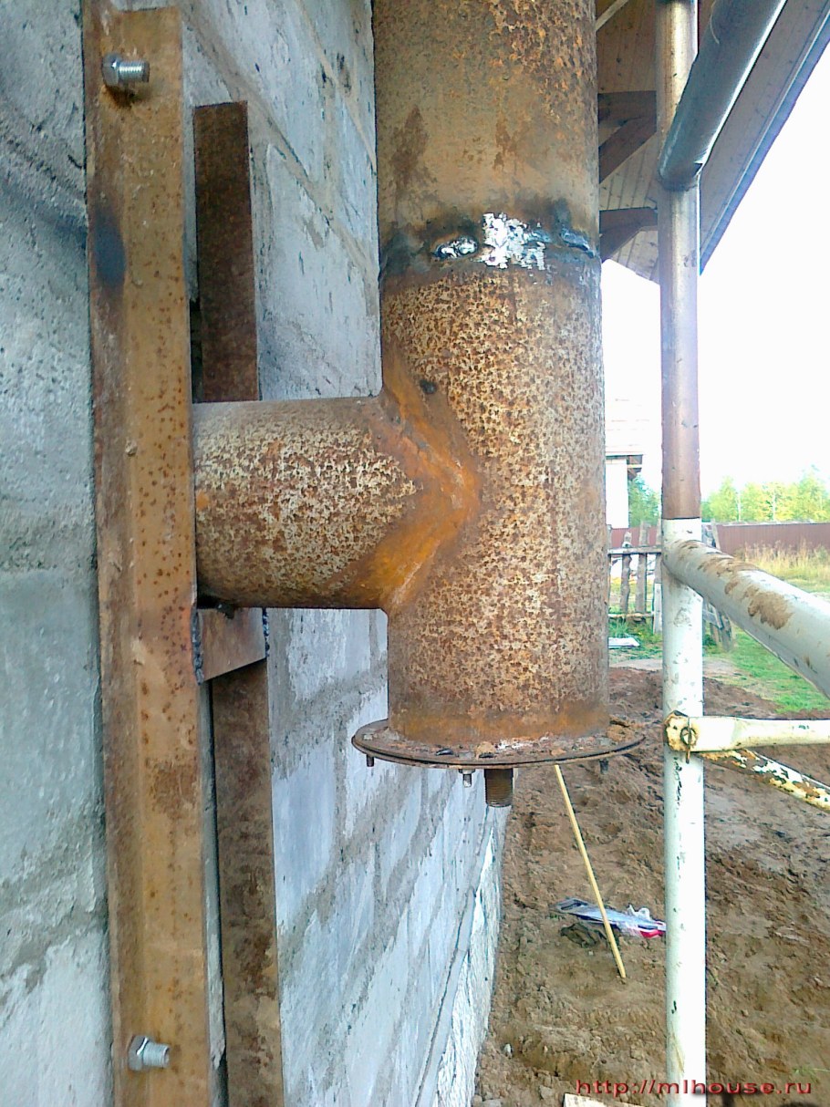 Дымоход из стальной трубы 159 для котла