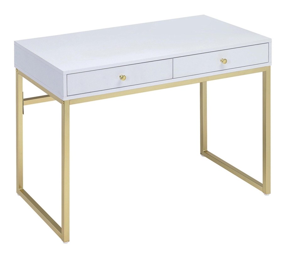 Письменный стол с золотыми ножками