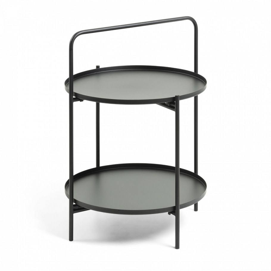 Приставной столик черный круглый 37 см Reuber от la forma
