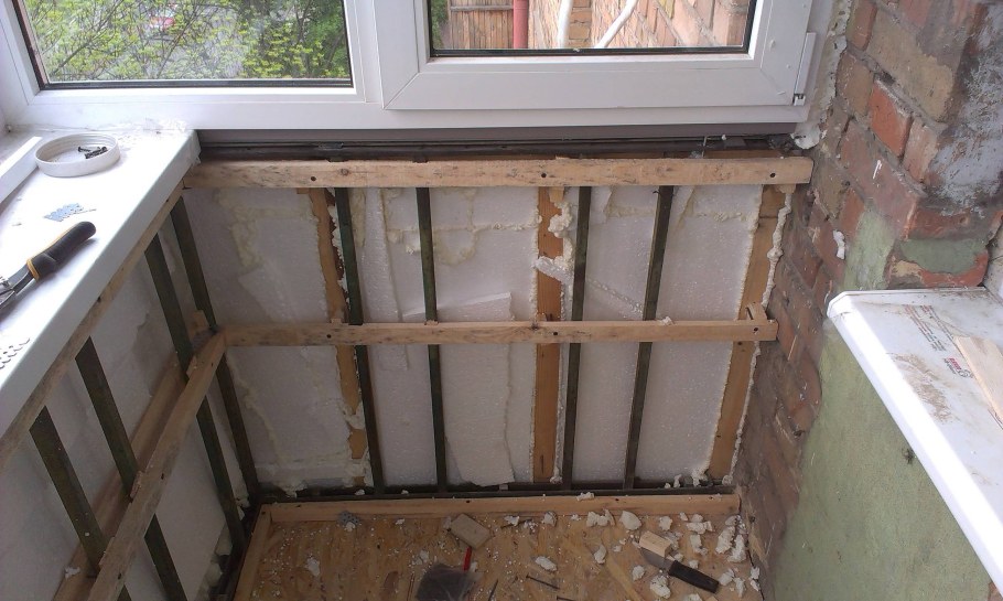 Обрешетка для утепления балкона