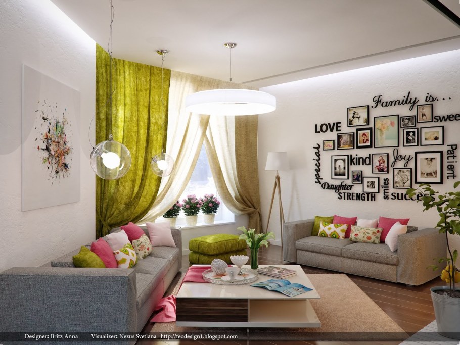 Полки над диваном