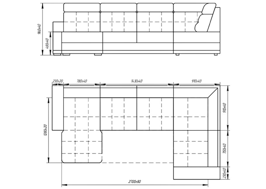 Размеры мягкого дивана
