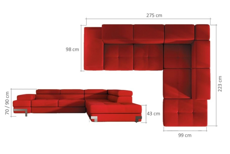 Угловой диван чертеж