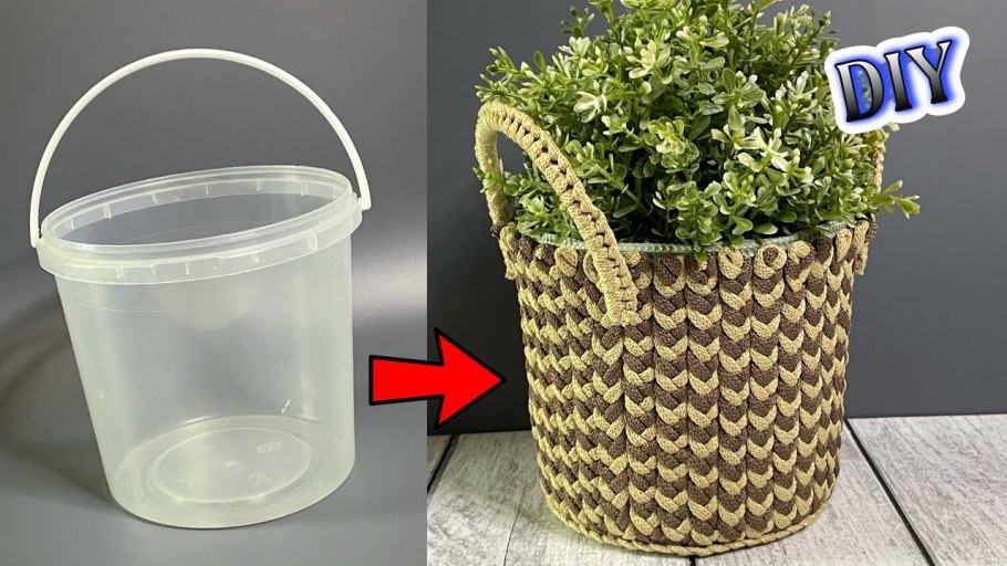 Горшки из пластиковых ведерок