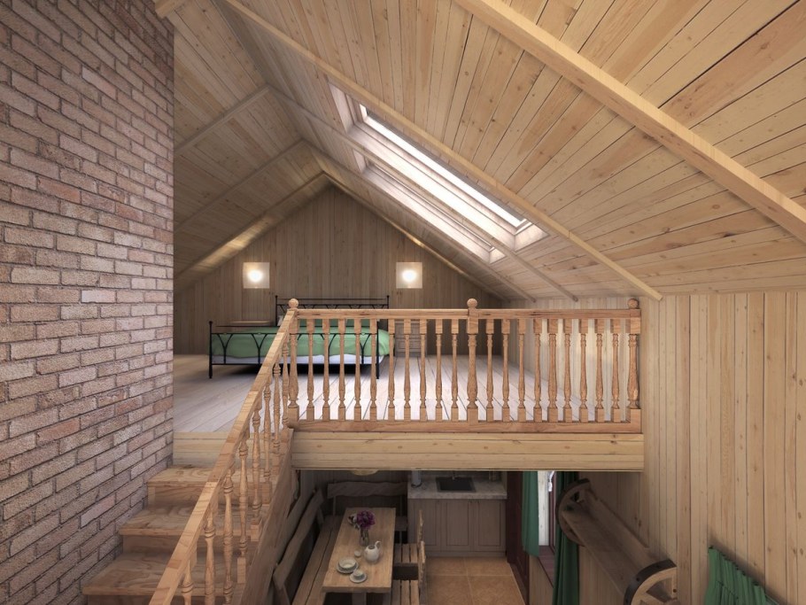 Маленький деревянный домик интерьер