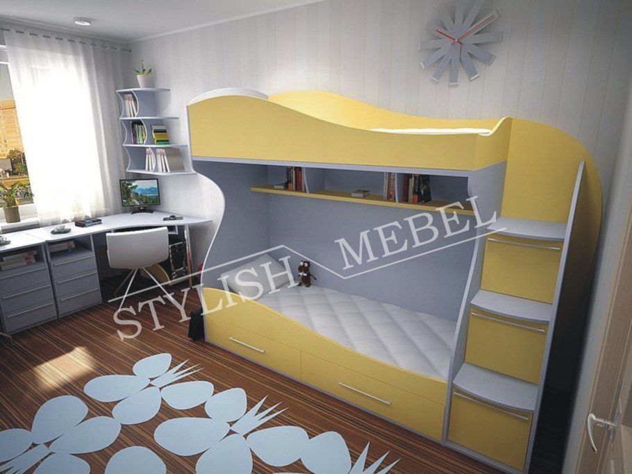 Детская спальня с двухъярусной кроватью