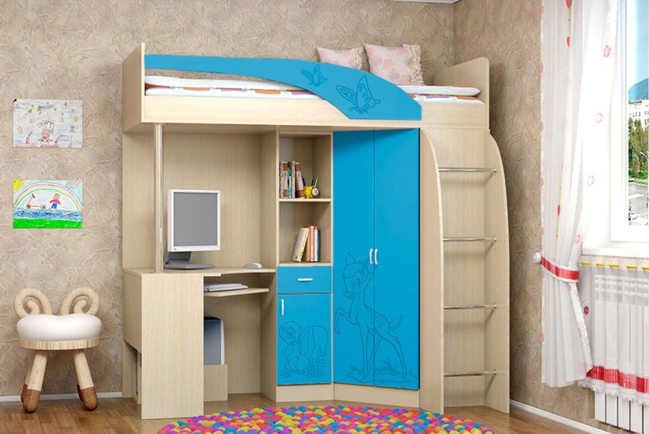 Кровать чердак Беби Дельфин