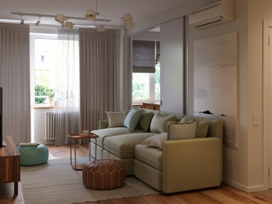 Гостиная хрущевка двухкомнатная