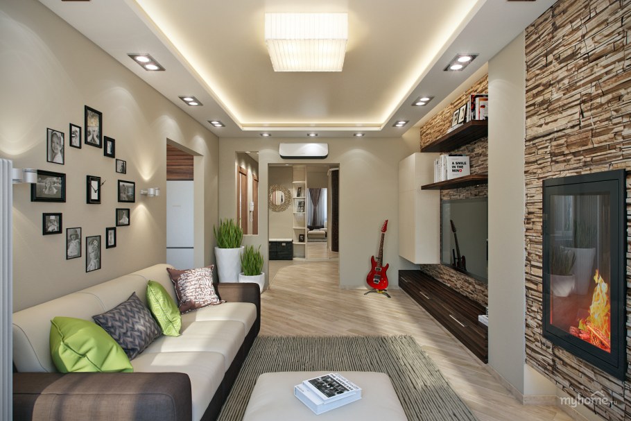 Проходная гостиная с балконом