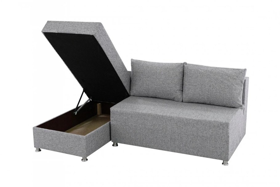 Угловой диван серый в Вите без подушек