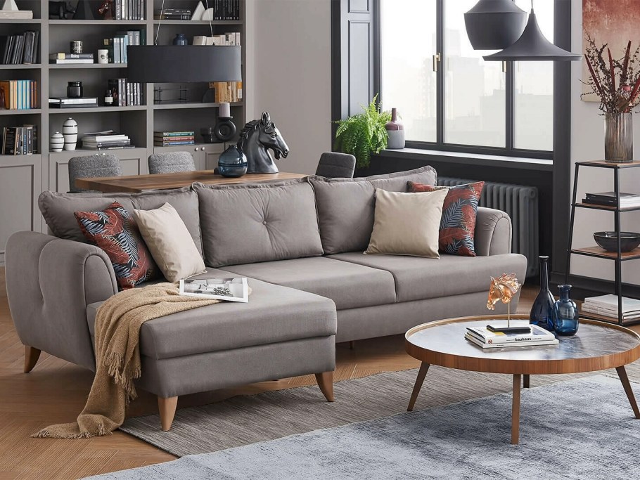 Угловой диван Олимп (Комо) синий