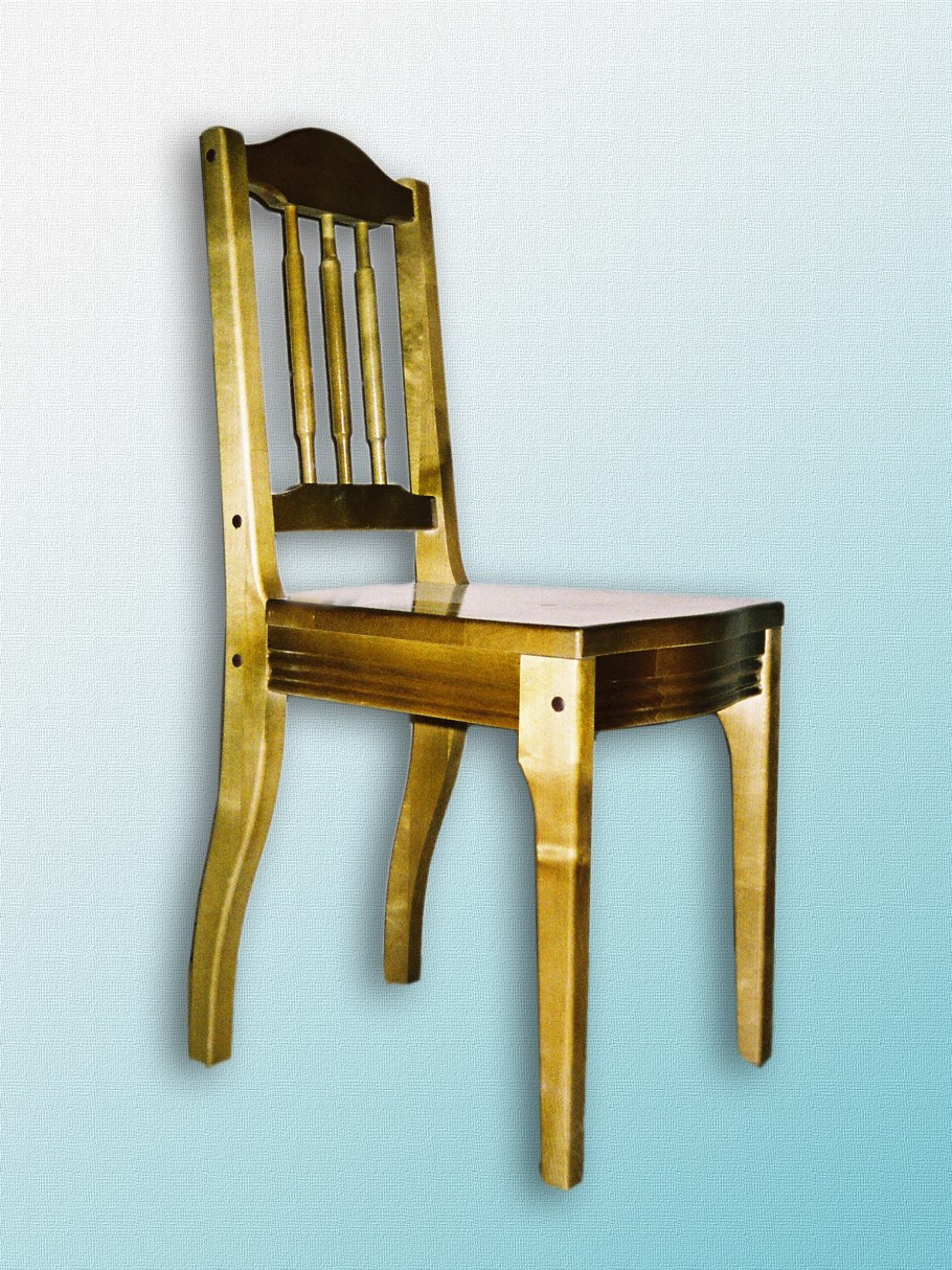 Квадратный стул со спинкой из дерева