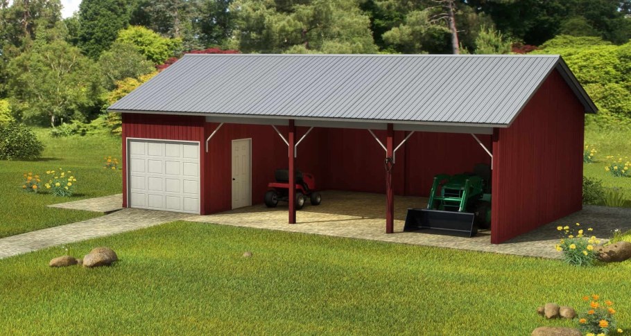 Металлический гараж на даче